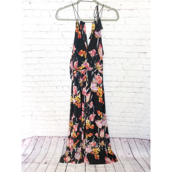 NWT Nightwalker Black Floral Maxi Dress - Picture 4 of 7